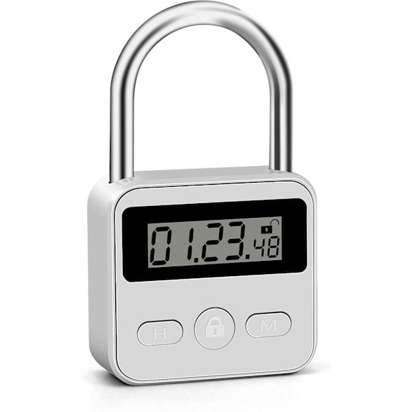 Metallisk tidspadlock - 99 timmars tidslås (Silver)