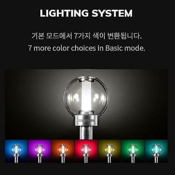 Kpop Enhypen Lightstick med Bluetooth Lysende LED Lyspind 7 Farver Justerbar Koncert Fluorescerende Glød Fans Samling With Bluetooth