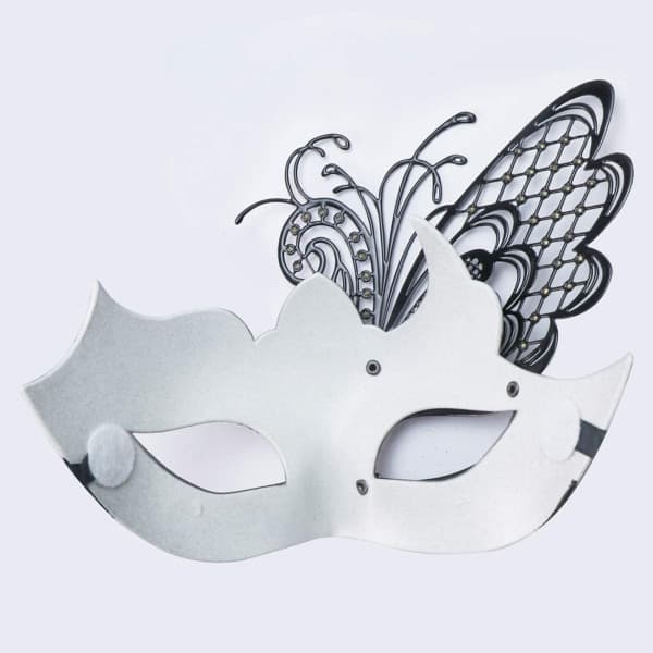 Metal Smidesjärn Butterfly Rhinestone Mask (sort) til Masquerade