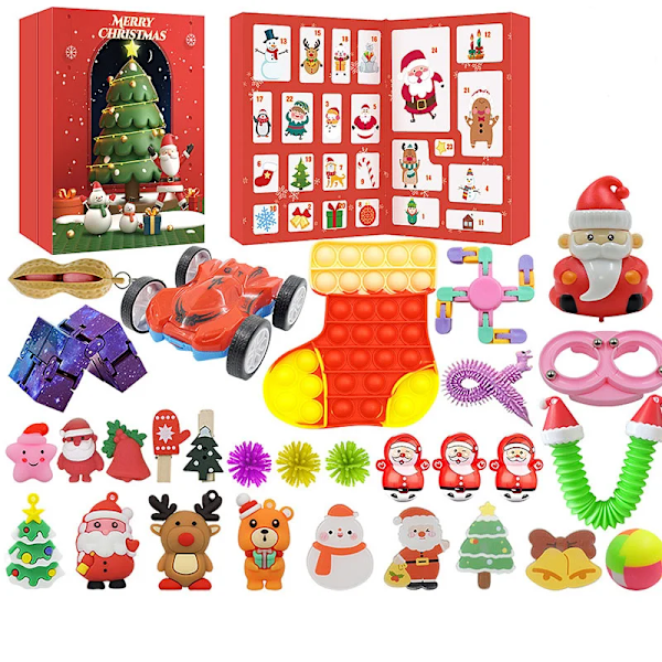 Julkalender Gåva Anti-Stress Leksaker Kit Stressavlastning Tryckgåva Överraskning Blind Box Julgåvor för Barn Tonåringar style 4