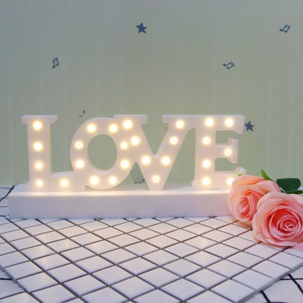 Kärleksbrev Decor Light LED Alfabet Love Marquee Light Sign Hemdekorativ kärleksdekor för alla hjärtans dag, Thanksgiving, Mors dag