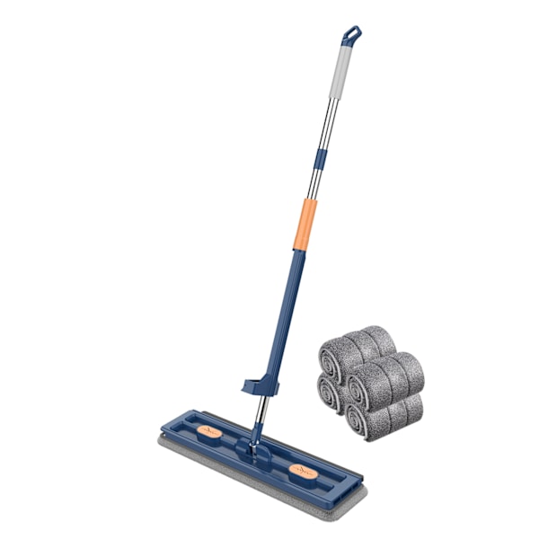 Kääntyväpäinen leveä lattiamop, työvoimaa säästävä puhdistusmop kotiin olohuoneeseen Blue 4 mop pads