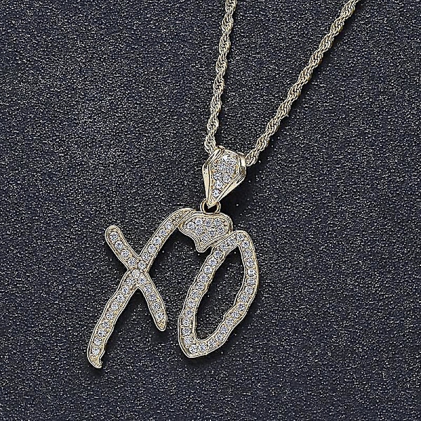Elegant Hip Hop Rock Is-Out Xo Cubic Zirconia Hengesmykke for Menn Kule Rock Party Smykker A Silver