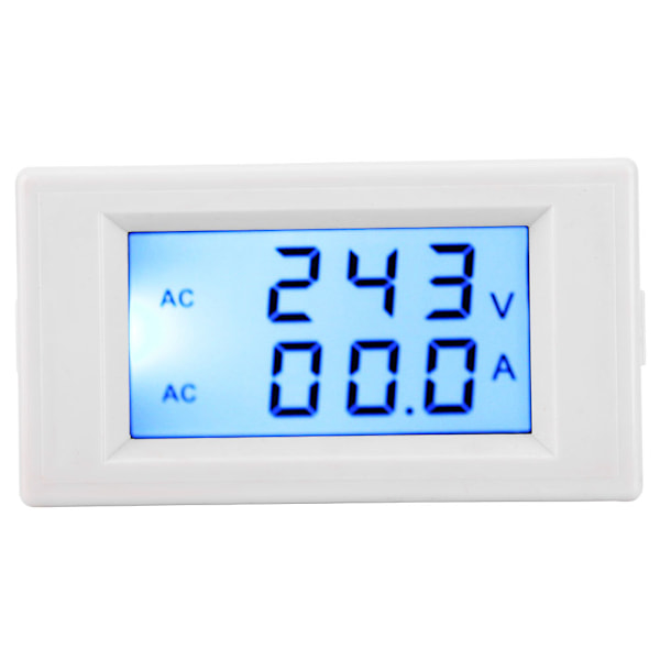 D69-2042 Dobbel Display Voltmeter Ammeter AC80-300V 0-50A 0-100A med Strømtransformator Hvit