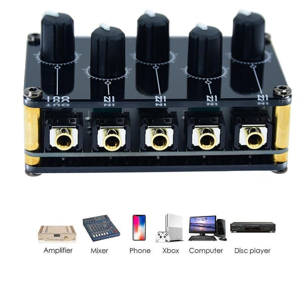 Mini 4-kanals 3,5 mm lydlinjemikser Pro Live Studio Console Opptak