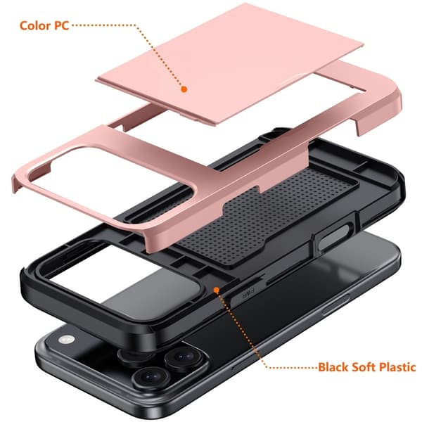 iPhone 17 Pro Hybridikotelo korttipaikalla musta[BT] 46