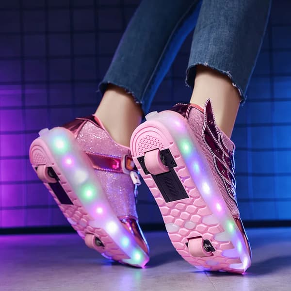 Sneakers Rullesko Udendørs Dual-Use Skøjter til Børn og Voksne Unisex Rose 40