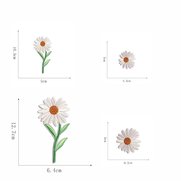 39 stk broderte blomsterstrykejern på merker sommerfugl tusenfryd applikasjon dekorasjon symerker for klær vesker luer jakker hatt dongeri