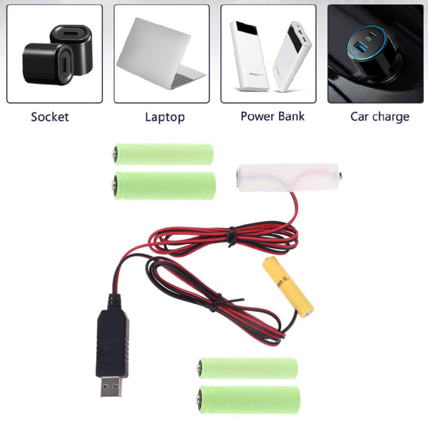 2 AA AAA batteriladdare USB-strömförsörjning 4,5 V adapter kan ersätta 3 st AA AAA-batterier för Walkie Talkie Ligh 0.07 AA