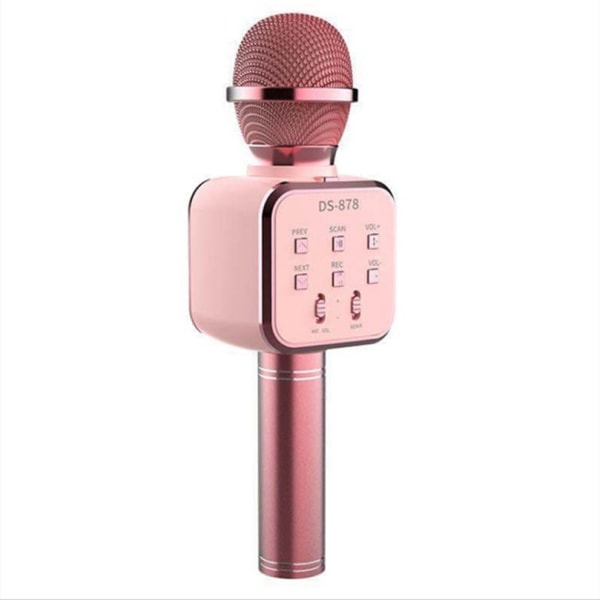 Bärbar trådlös handhållen högtalarmikrofon med ljusstark LED-ficklampa Pink