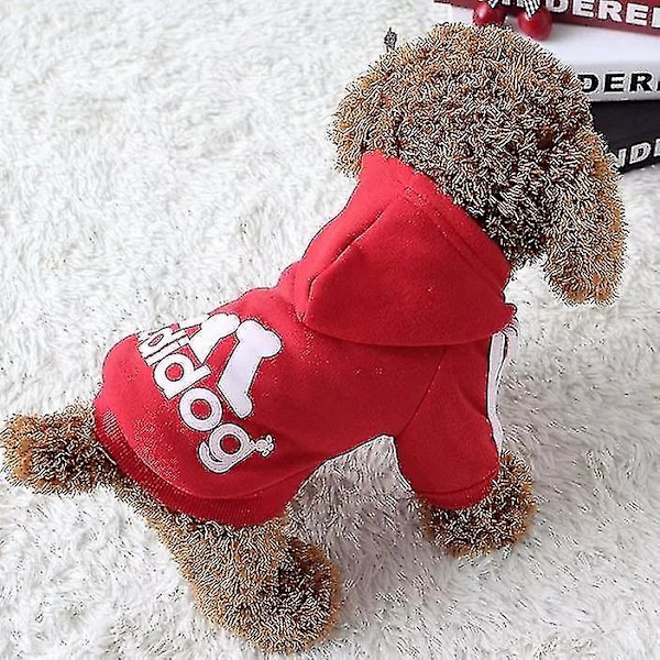 Hundkläder Adidog 2022 Nya vinterkläder för husdjur Små och medelstora hundhoodies Valpkläder Sweatshirt Svart Black M 1.5*2kg