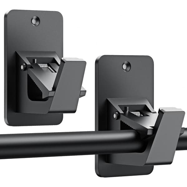 Liimattavat verhotankopidikkeet suihkuverholle ja pyyhetangolle, 2/4 kpl, ei porausta Black 4pcs