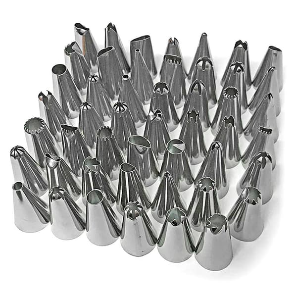 Stort paket med 48 munstycken/sprutmunstycken för spritspåsar (BT) Silver silver