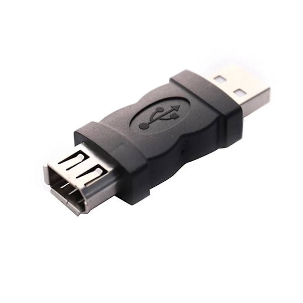 Firewire Ieee 1394 6-nastainen naaras-USB2.0-muunnin tietokonekaapelin liitin Black