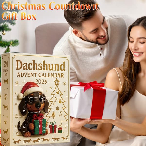Gravhund Julekalender 2026, 24-dages Akryl Nedtælling Blind Box Gave