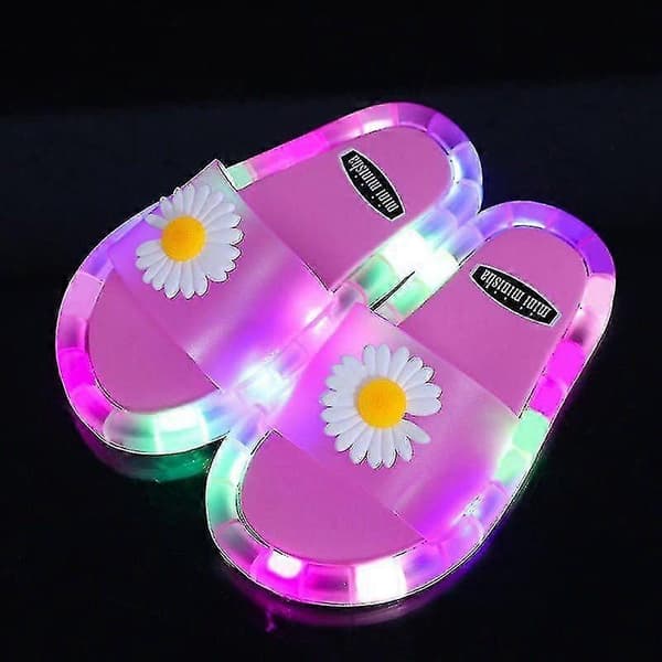Bebetter Børne Enhjørning Sutsko Lysende Super Søde Sutsko Glød I Mørke Sommer Sko Chrysanthemum Pink 32 33