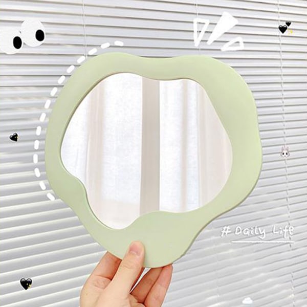 1 stk. Uregelmæssigt Makeup Spejl Bærbar Makeup Spejl White Circle