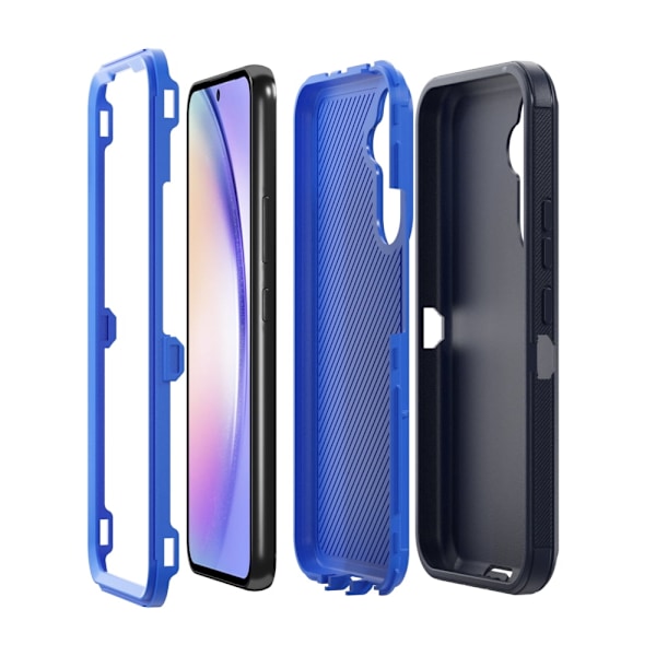 TASHHAR Samsung Galaxy A54 5G Fodral med Bältesklämma Holster Militärklass Tungt 3 i 1 Stöttålig Pansar Robust Hållbar för Galaxy A54 5G darkblueblue