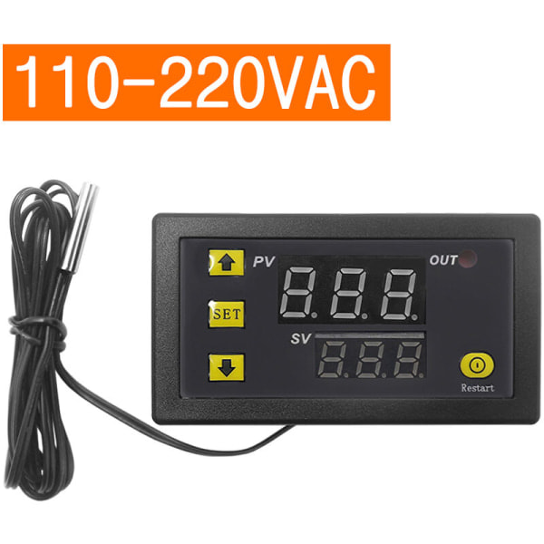 IC 110v-220v digitalt display termostatmodul, mikrokontrollkort for temperatur, temperaturkontrollbryter (3230 rød og blå 110v-220v)