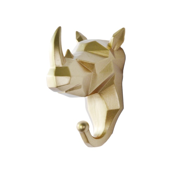 1/2/3/5 Vahva ja kestävä eläinpään avaimenkoukku yksinkertaiselle kullalle (sarvikuono) Gold (rhino) Set
