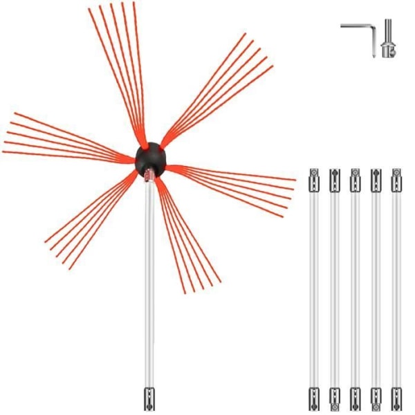 6m skorsteinsbørste - VEVOR - Nylon feiesett for pelletsovner