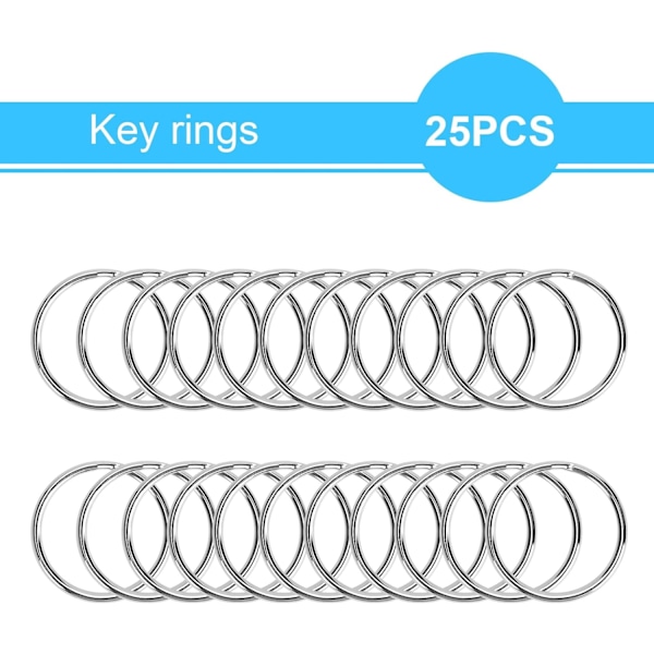 50 st. Metall Hummerklo-spännen med Nyckelringar, 25 st. Nyckelringsklämmor och 25 st. Nyckelringsringar, Nyckelringstillverkningssats för Hantverk