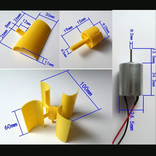 Mini Lodret Vindmølle Generator, Vindmølle Motor DIY Wi