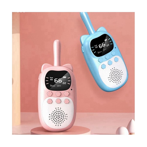2 st Walkie Talkie Laddningsbara Handhållna 0,3 km Radio Sändare Bärbar För Barn Walkie Talkie,a
