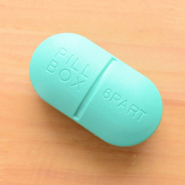rese piller box medicin förvaring dispenser case hållare splitter - Perfet Cerulean blue