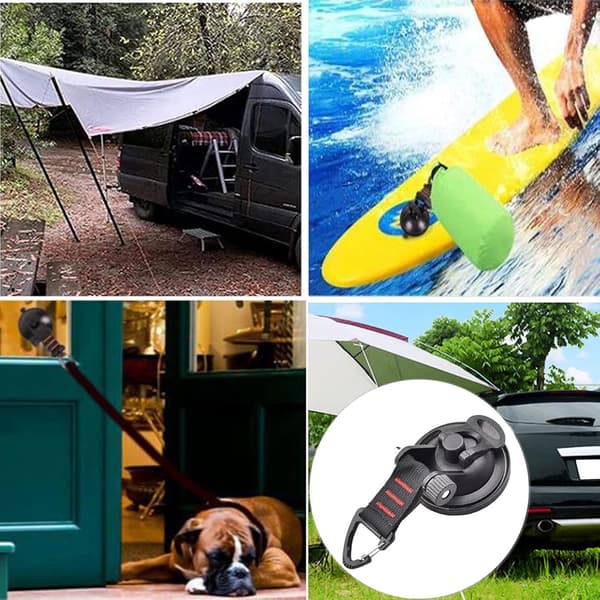 Camping sugkopp, 4 kraftfulla sugkoppskrokar för campingtält
