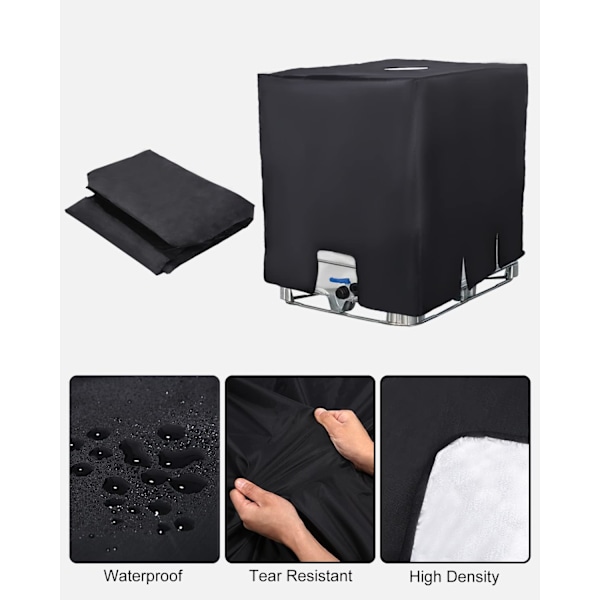 IBC-behållare, skydd, UV-skydd, skyddande lock för vattentank 1000 l, skyddande lock Black