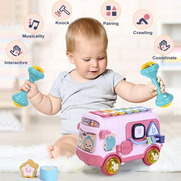 Babyleksaker 12–18 månader, babymusikleksaker för 1-åriga flickor, Se