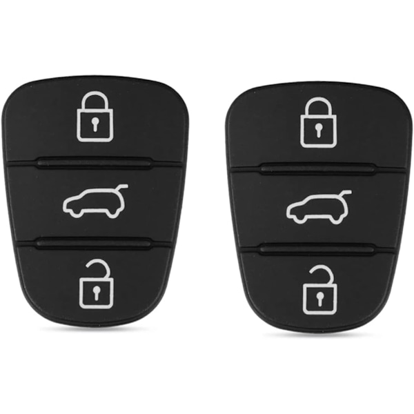 3 Knaps Nøglehus Nøglering Plade Gummi Udskiftning til Hyundai IX35 I30 Accent Kia K2 K5 Rio, Bil Nøglehus Autodele 2PC