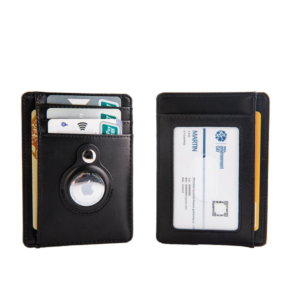 Smal läderplånbok med inbyggd case för AirTag