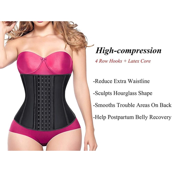 Waist trainer för kvinnor Latex underbyst midjekorsetter Cincher skin XS