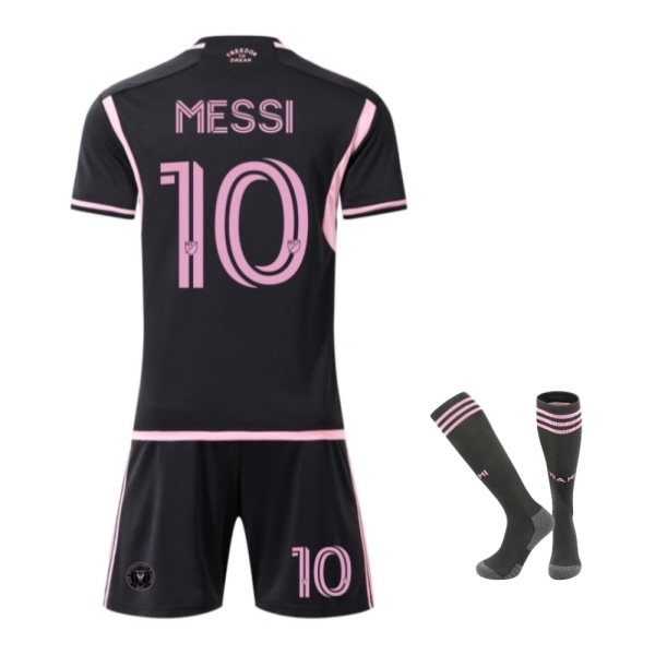 Miami Messi nr 10 fotbollströja T-shirt Vuxna och barn Sportkläder Set 2XL