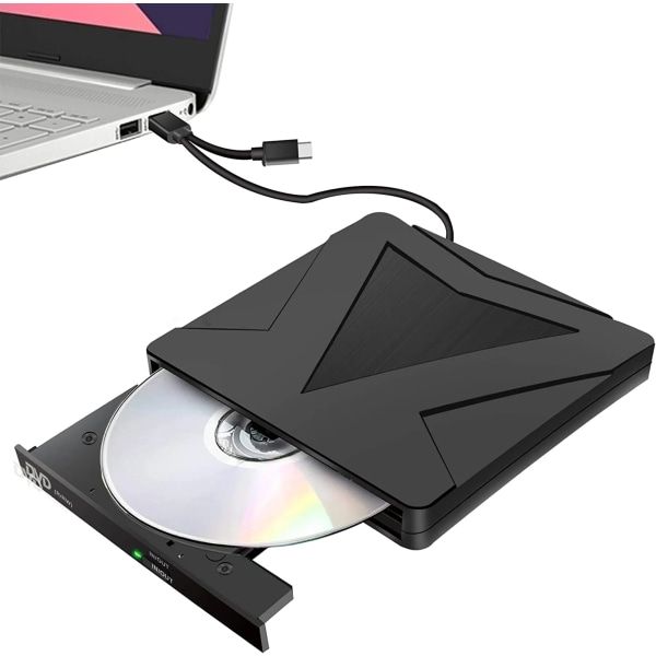 Extern DVD CD-enhet USB 3.0 Type-C Plug Play Bärbar CD DVD