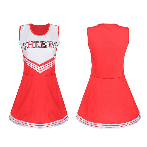 Cheerleading-uniformer i plusstorlek för kvinnor med pom poms Black XL