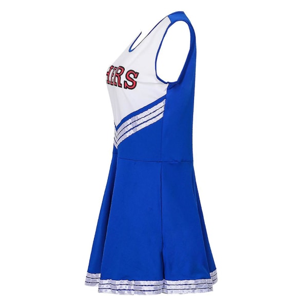 Cheerleading-uniformer i plusstorlek för kvinnor med pom poms Blue S