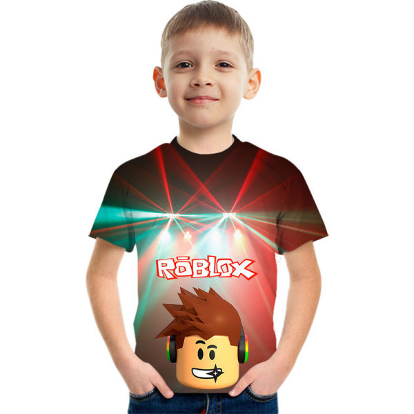5-9 år barn kortärmade Roblox T-shirt Toppar med printed 130 cm