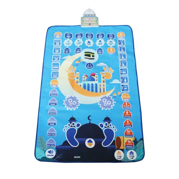 Islamisk elektronisk bönmatta Muslim Musallah Namaz matta för barn Dansmattor, presenter för vuxna blue