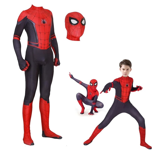 Superhjälte Spiderman Kostym Halloween Cosplay Kostymer Barn 170 cm
