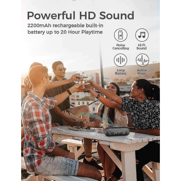 Bärbar Bluetooth -högtalare Ipx7 vattentät utomhushögtalare