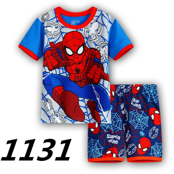 Superhjälte Spiderman Barn Pojkar Pjs Pyjamas Sovkläder Set Sommar 90 cm