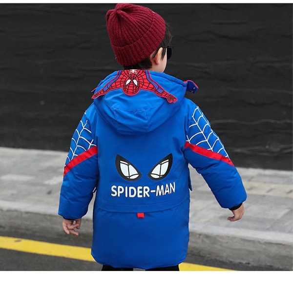 Spider-man huvjacka för barn Varm vinterkappa blue 120