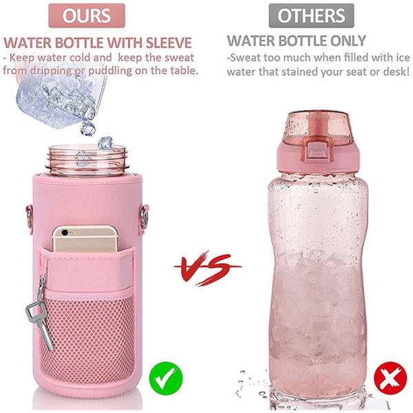 Halv gallon vattenflaska case utan vattenflaska pink