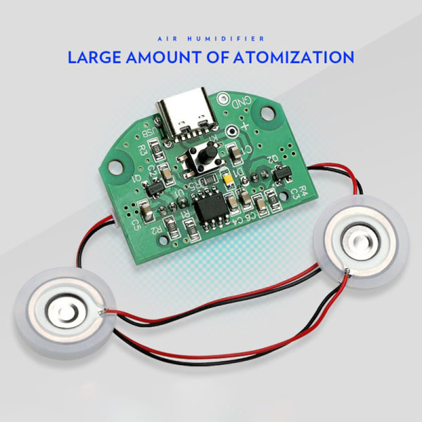 USB luftfuktare DIY Kits Mist Maker och Driver Circuit Board Green