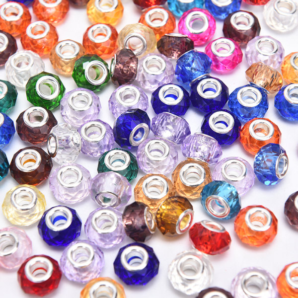 Murano Glass Charm Spacer Crystal Pärlor för armband Mixed Cha random 30pcs