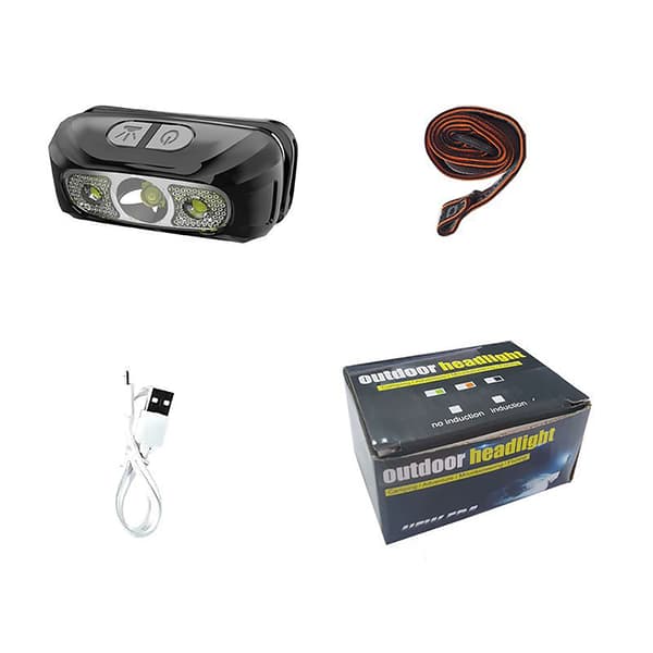 Strong Light Pannlampa Kroppsrörelsesensor Strålkastare USB Black