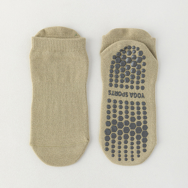 1Par Dam Anti-Slip Sock Yoga Sock Bomull Elasticitetsstrumpor Green